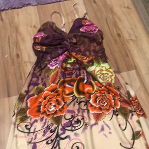 Gorgeous maxi dress, size large, multi colored